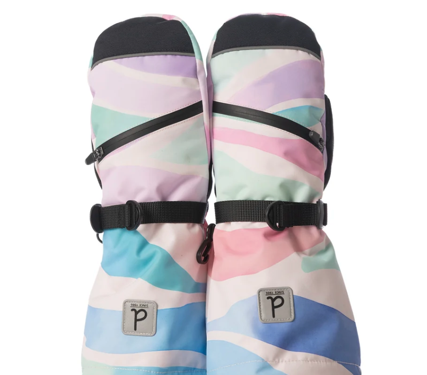 Deux Par Deux Winter Mittens - Teknik Multicolored Line Print