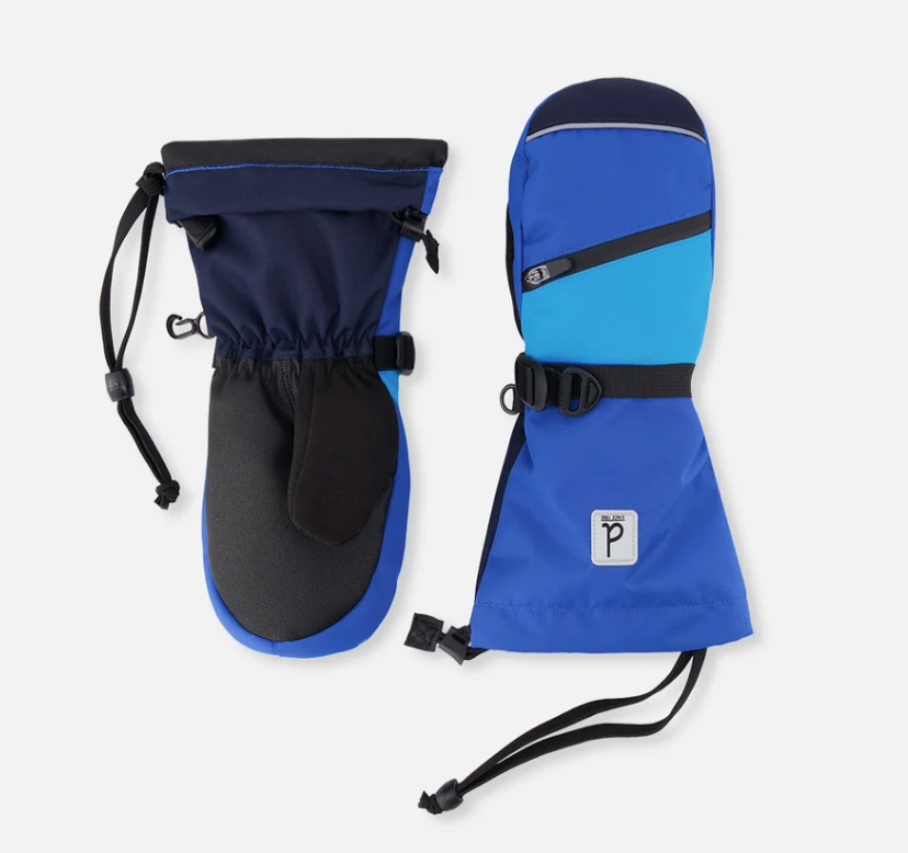 Deux Par Deux Winter Mittens - Teknik Dark Blue
