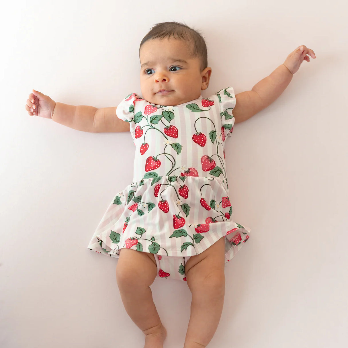 Kyte Baby - Twirl Bodysuit Dress in Strawberry Fields
