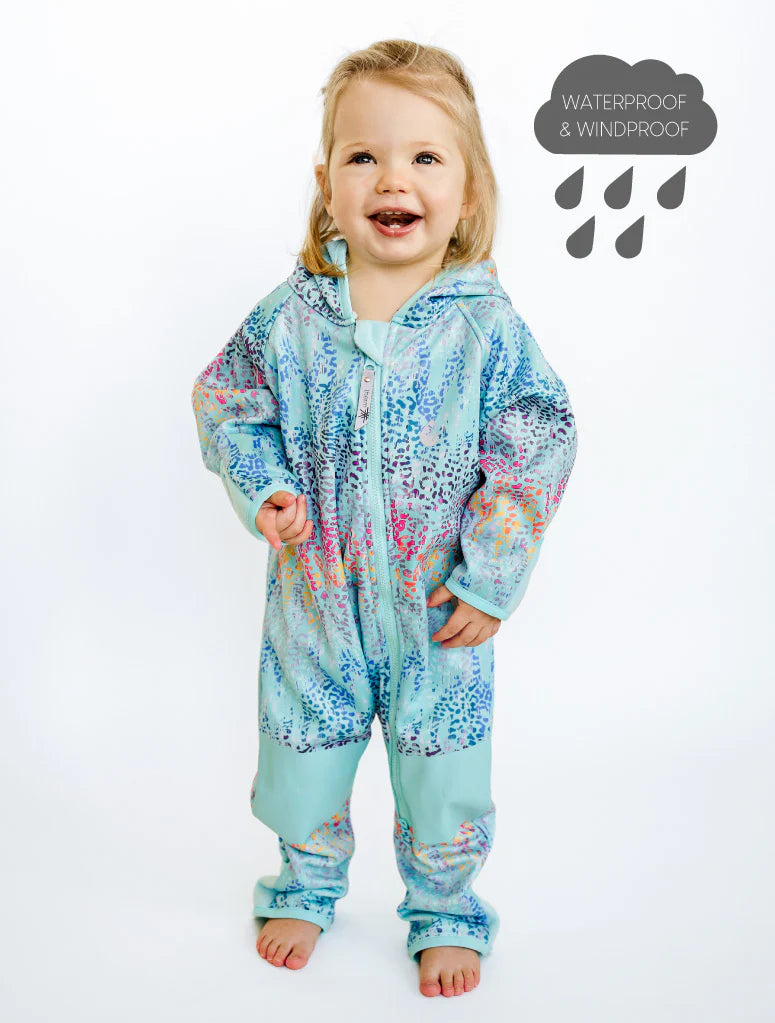 Therm Water & Wind proof Fleece Onesie - Rainbow Leopard