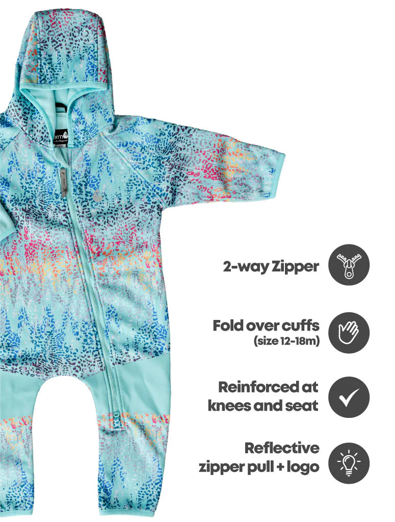Therm Water & Wind proof Fleece Onesie - Rainbow Leopard