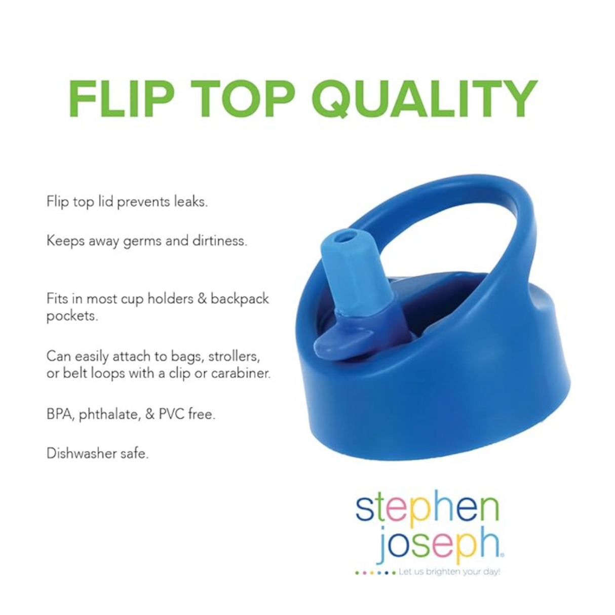 Stephen Joseph Flip Top Water Bottle - Sports