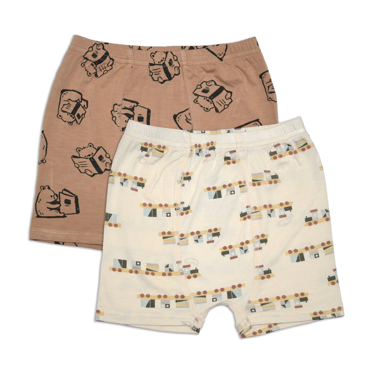 Silkberry Bamboo Underwear Shorts 2 Pack - Story Book Bear & All Aboard
