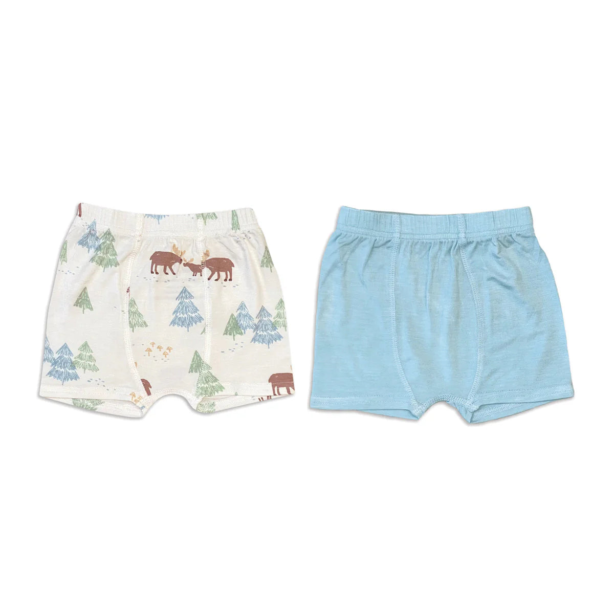Silkberry Bamboo Underwear Shorts 2 Pack - Moose Woods/Sky