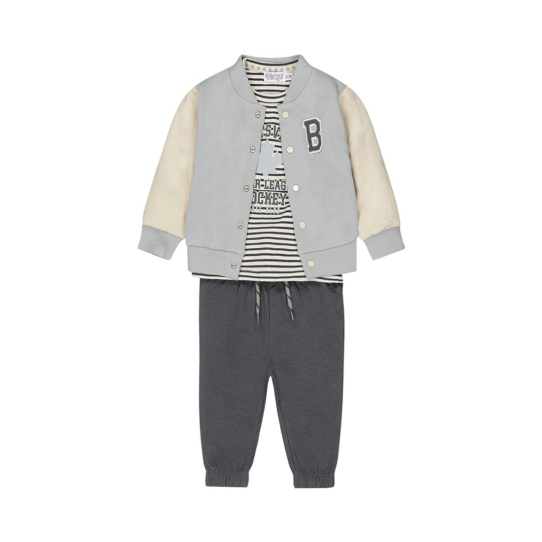 Dirkje Boys' Set Shirt Waistcoat Trousers Soft Blue Baseball
