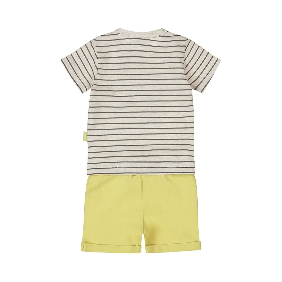 Dirkje boys baby T-shirt shorts set - light yellow animals