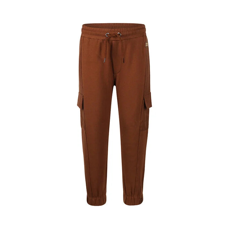 Koko Noko Boys Cargo Jogging Trousers Loose Fit Brown Rib