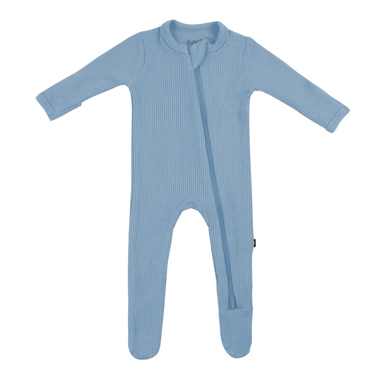 Kyte Baby Ribbed Zipper Footie - Slate