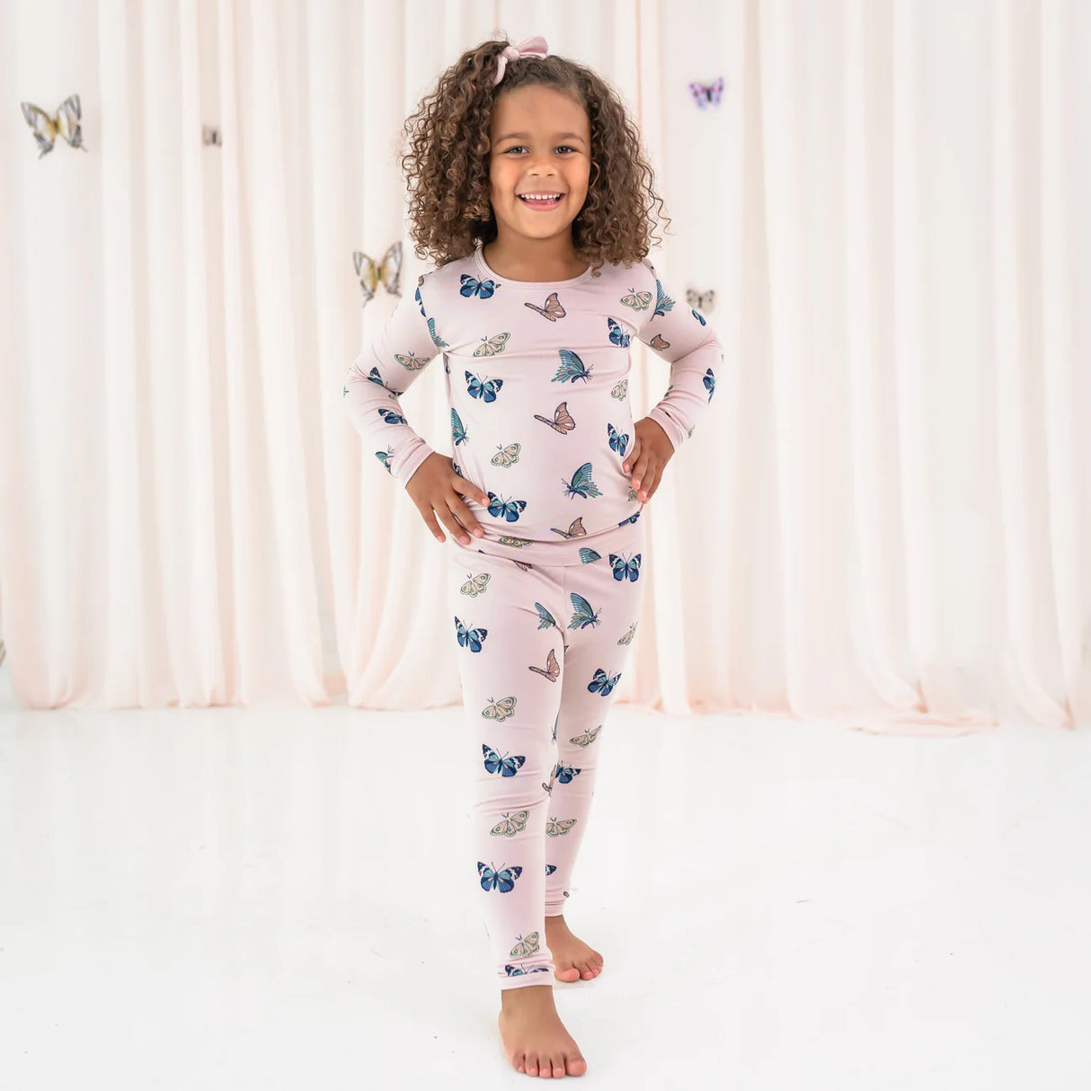 Kyte Baby Long Sleeve Pajamas - Blush Butterfly