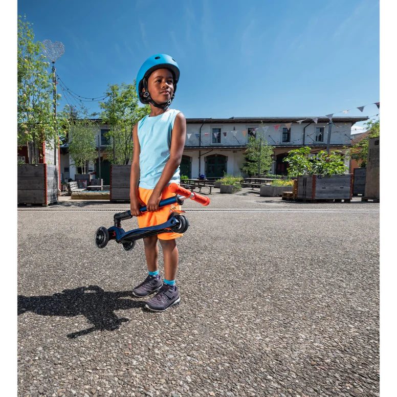 Micro Maxi Foldable LED Scooter - Navy Orange