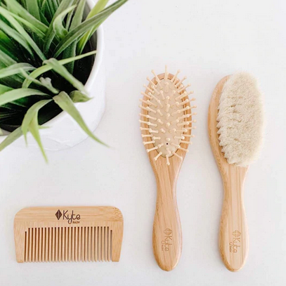 Kyte Baby Bamboo Hair Brushes & Comb Set (3 Piece)