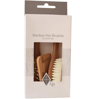 Kyte Baby Bamboo Hair Brushes & Comb Set (3 Piece)