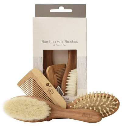 Kyte Baby Bamboo Hair Brushes & Comb Set (3 Piece)