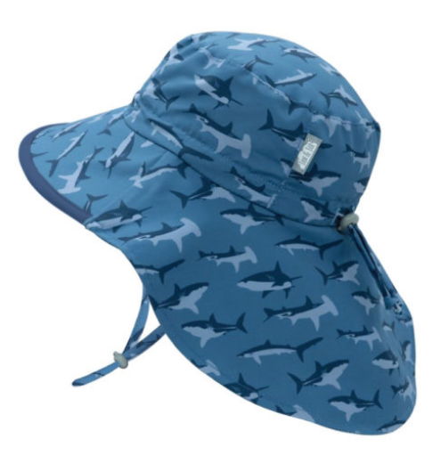 Jan & Jul Cotton Adventure Hat - Shark (Navy Trim)