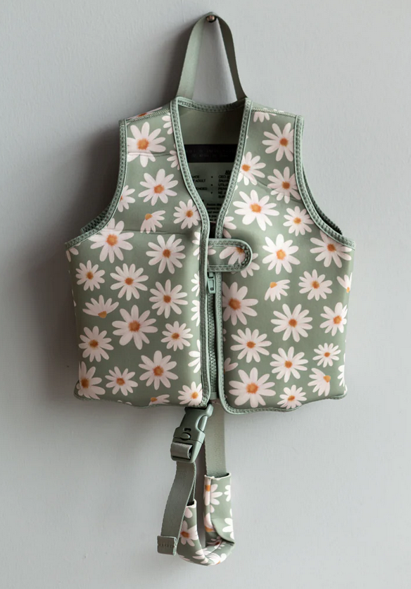 Current Tyed Swim Vest - Sage Daisies