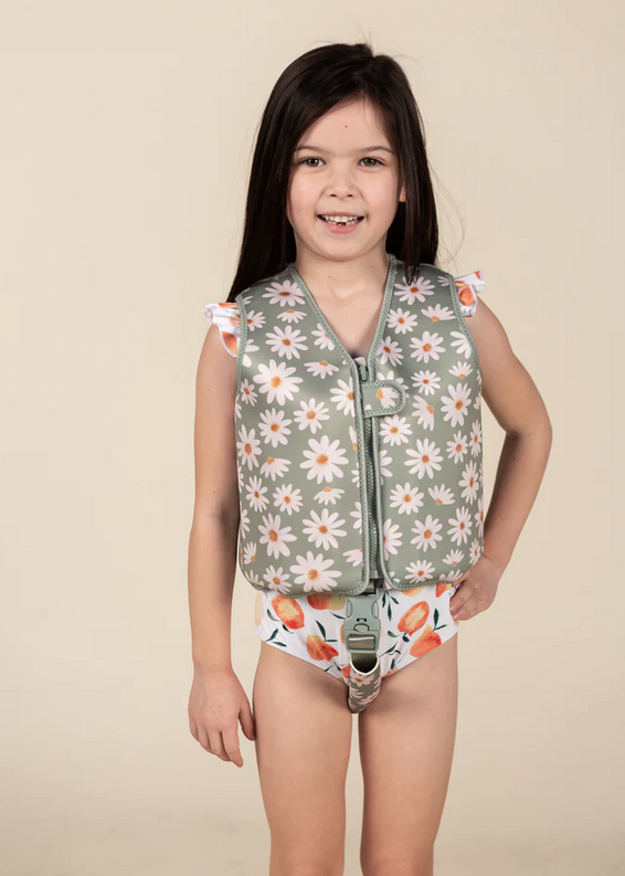 Current Tyed Swim Vest - Sage Daisies