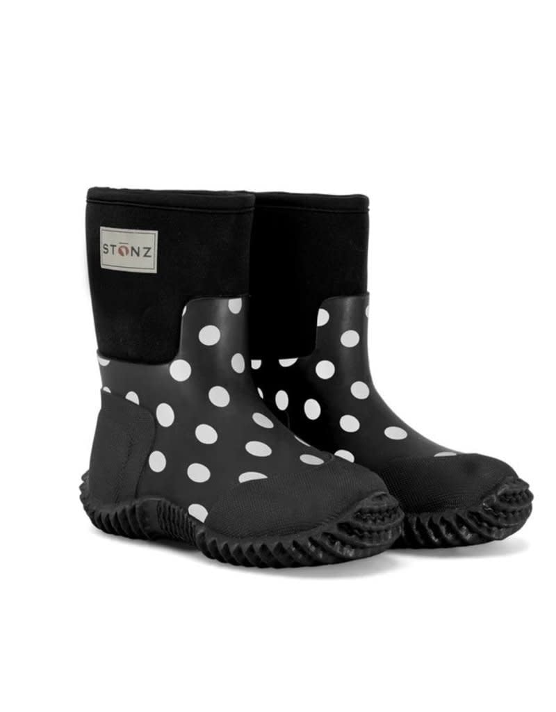 Stonz West Waterproof Boots - Polka Dot Black & White