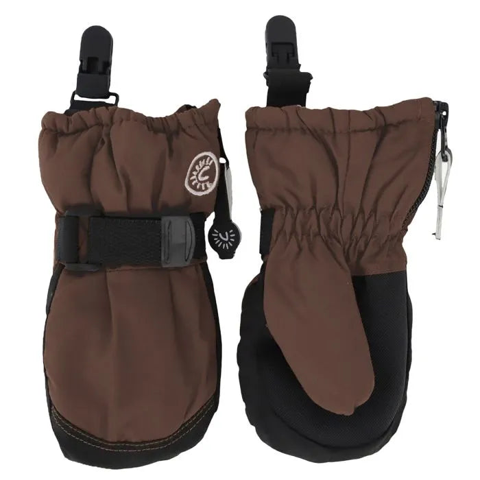 Calikids Mitten with Cuff Clip - Coffee