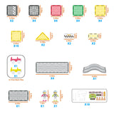 PicassoTiles Race Car Track Slider Racing Building Set 62pc