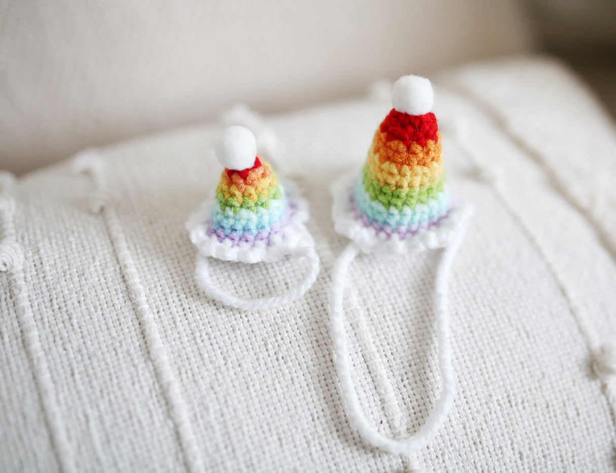Design & Delight Gifts Rainbow Party Hat Crochet Accessory 🌈🎉✨