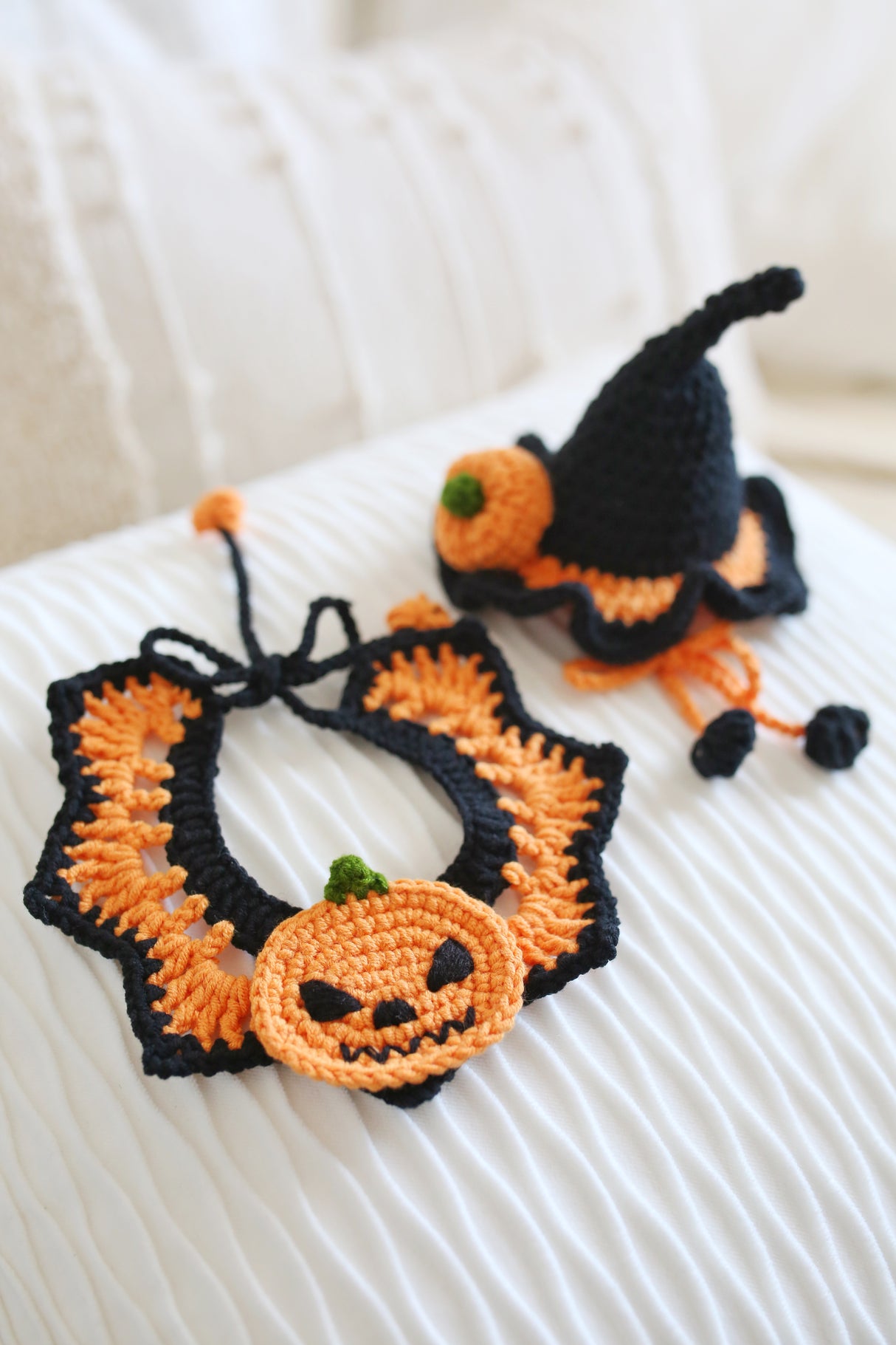 Design & Delight Gifts Pumpkin Spells Halloween Crochet Outfit 🎃🖤✨