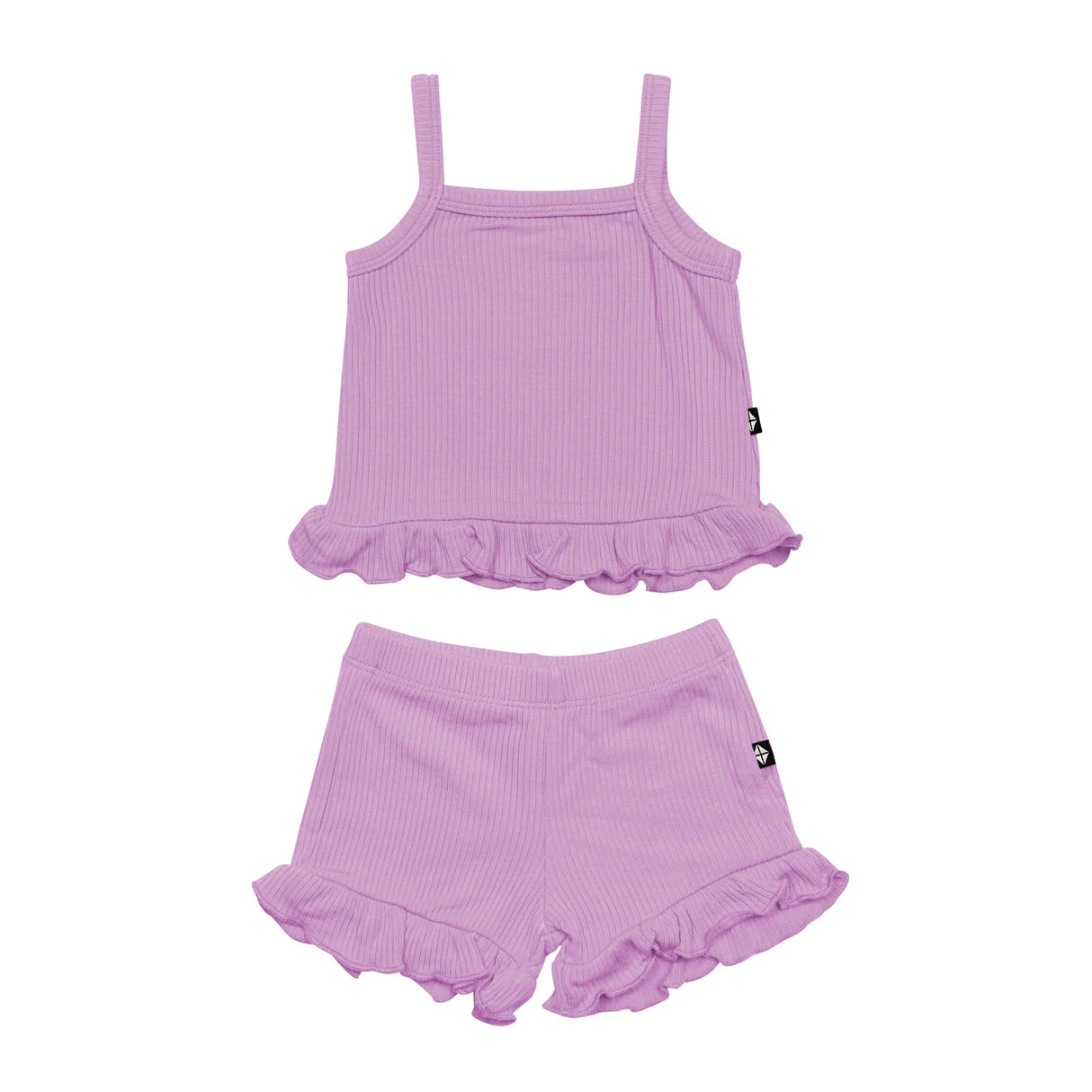 Kyte baby Ribbed Ruffle Tank Set in Poi