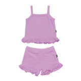 Kyte baby Ribbed Ruffle Tank Set in Poi
