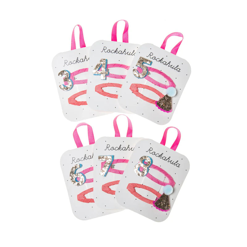 Rockahula Birthday Glitter Clips