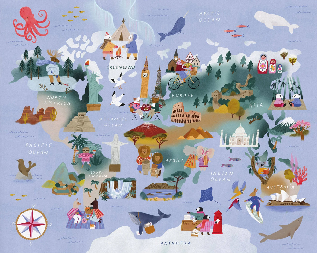 Once Upon a Puzzle - Around the World! A Look & Find Adventure 100 Piece