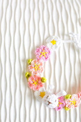 Design & Delight Gifts Blossom Bunny Crochet Bib/Collar 🌸🐰💖