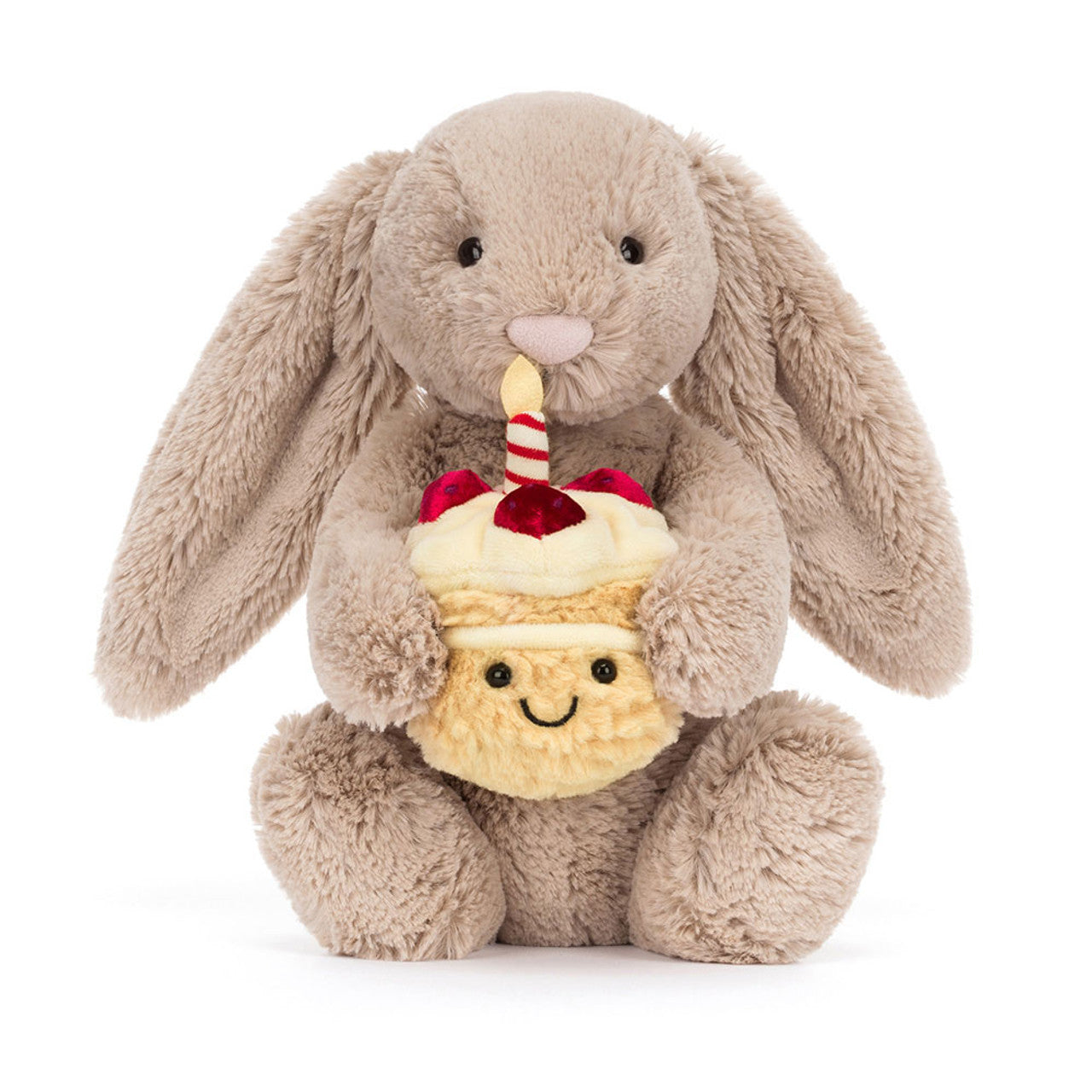 4✳B  Bashful Inky BeigeBunny Jellycat Bashful Beige Bunny 'Birthday' – Mini Wonders Canada