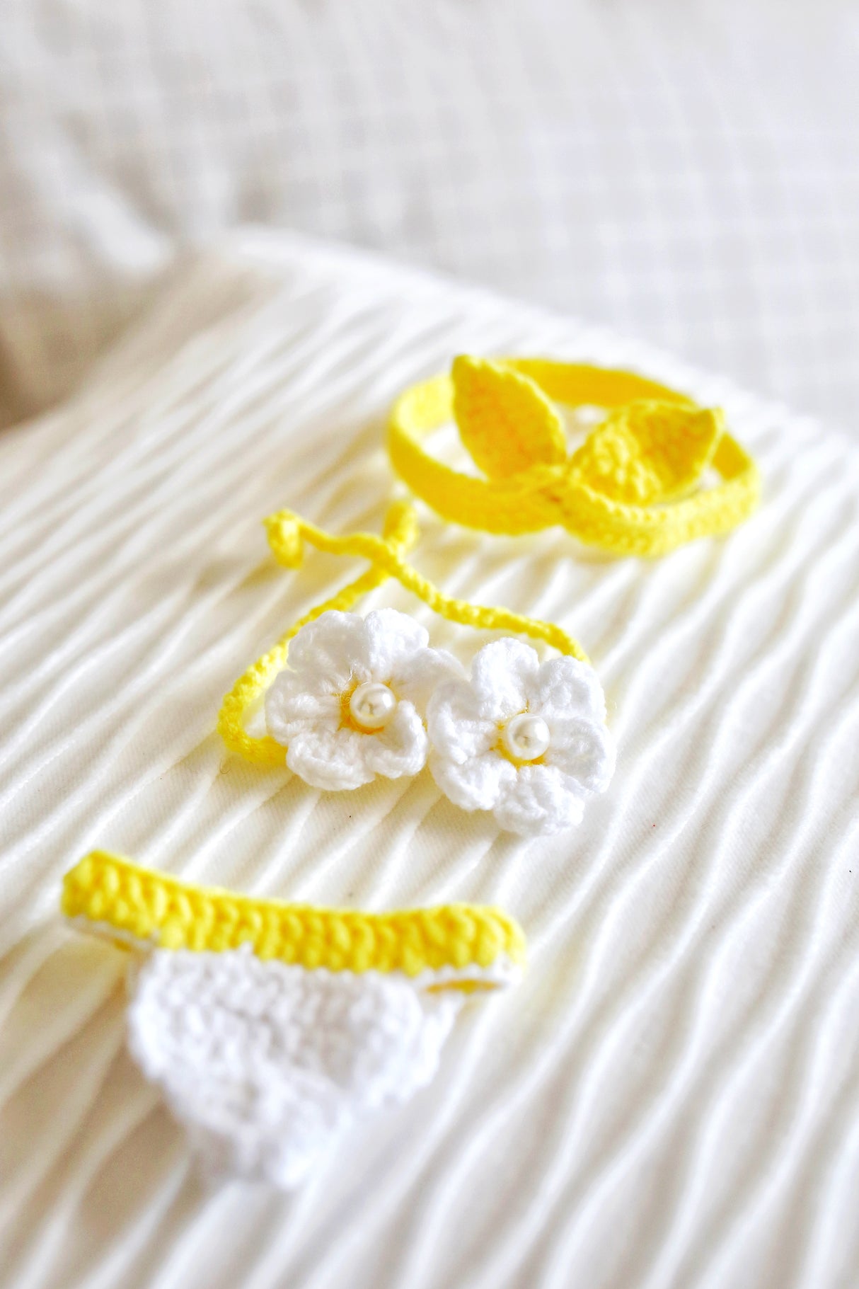 Design & Delight Gifts Lemon Blossom Crochet Bikini Set 🍋🌸👙