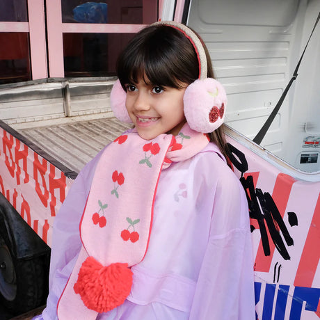 Rackahula Cheerful Cherry Knitted Scarf 3-10y