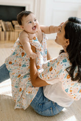 Loulou Lollipop Muslin Swaddle Sun Kissed Shoal