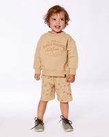 Deux Par Deux Pullover Graphic Sweatshirt Beige