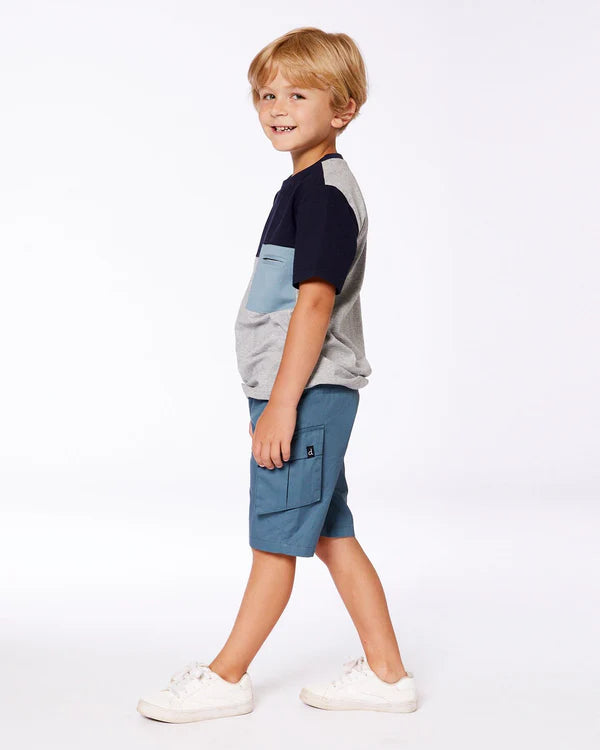 Deux Par Deux Parachute Cargo Pocket Shorts Dark Teal