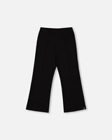 Deux Par Deux Ribbed Leggings Bootleg With Slit Black