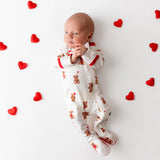 Kyte Baby Zippered Footie - Bear Hearts
