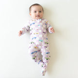 Kyte Baby Zippered Footie - Sparkles and Speed