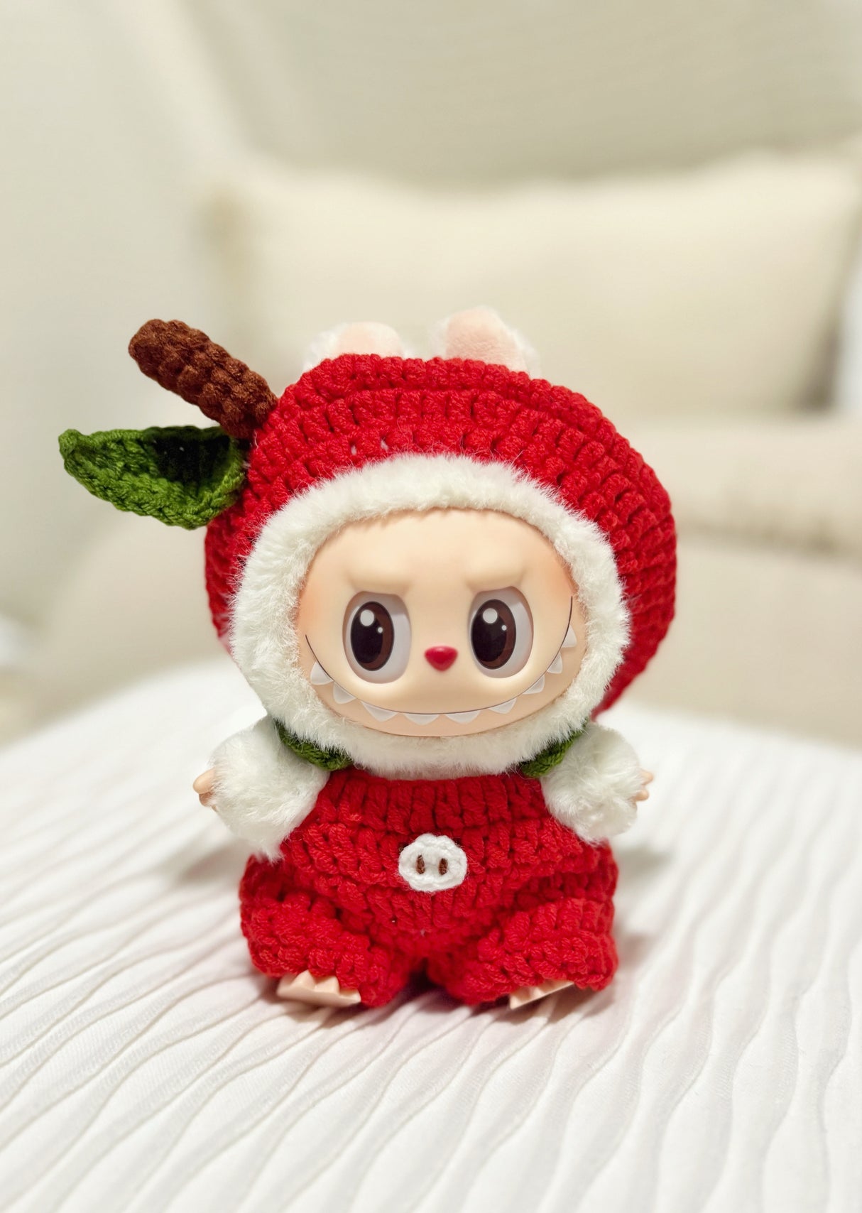 Design & Delight Gifts Red Apple Crochet Outfit Set 🍎🍃