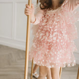 PETITE HAILEY Layered Flower Dress - Pink