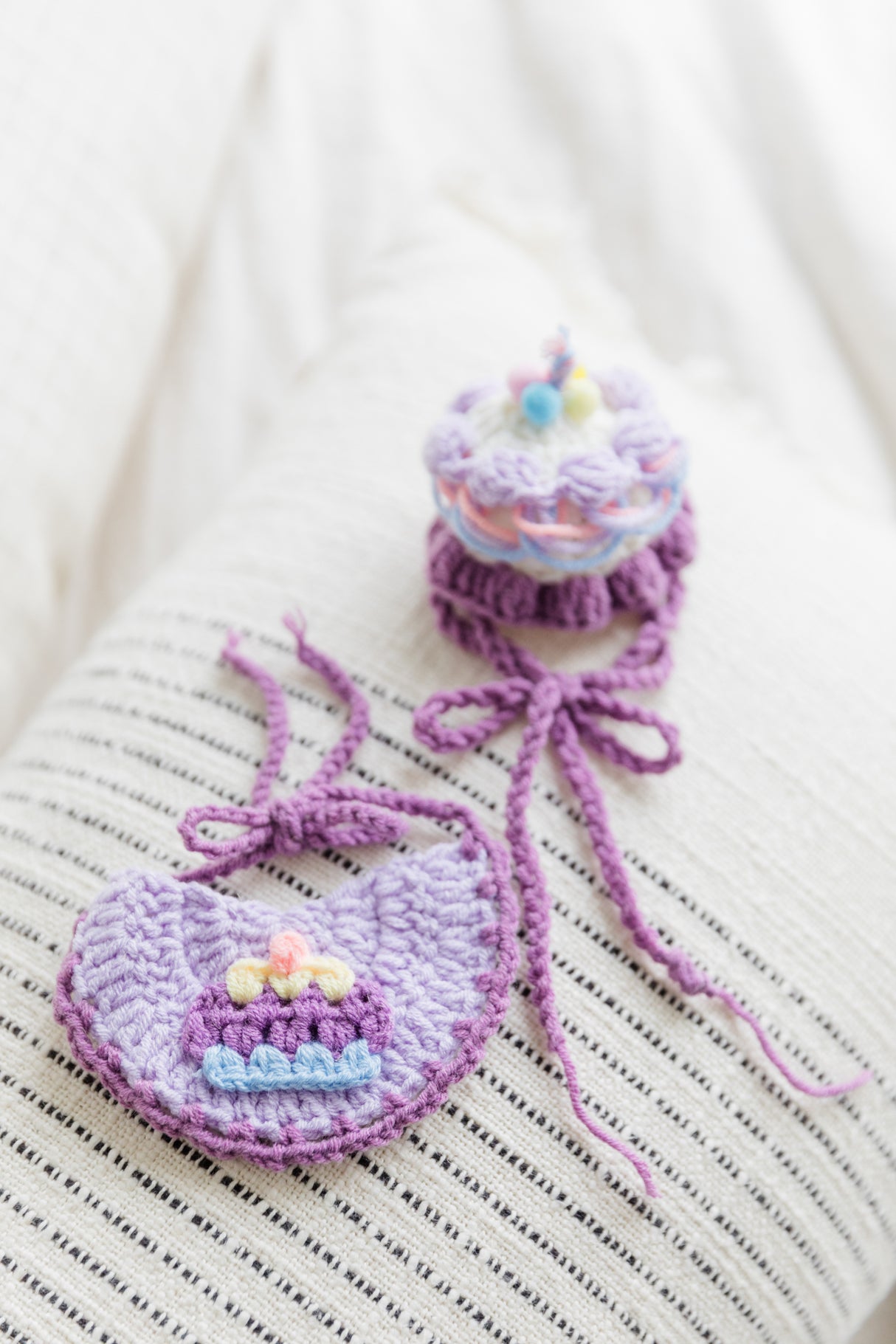 Design & Delight Gifts Pastel Birthday Cake Crochet Outfit 🎂💜🍭