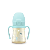 Grosmimi PPSU Sky Balloon Straw Cup With Steel Free One Touch Cap (Creamy Blue)(200mL/300mL)