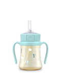Grosmimi PPSU Sky Balloon Straw Cup With Steel Free One Touch Cap (Creamy Blue)(200mL/300mL)