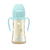 Grosmimi PPSU Sky Balloon Straw Cup With Steel Free One Touch Cap (Creamy Blue)(200mL/300mL)