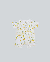 Blara Organic Short Sleeve Romper - Lemon Print