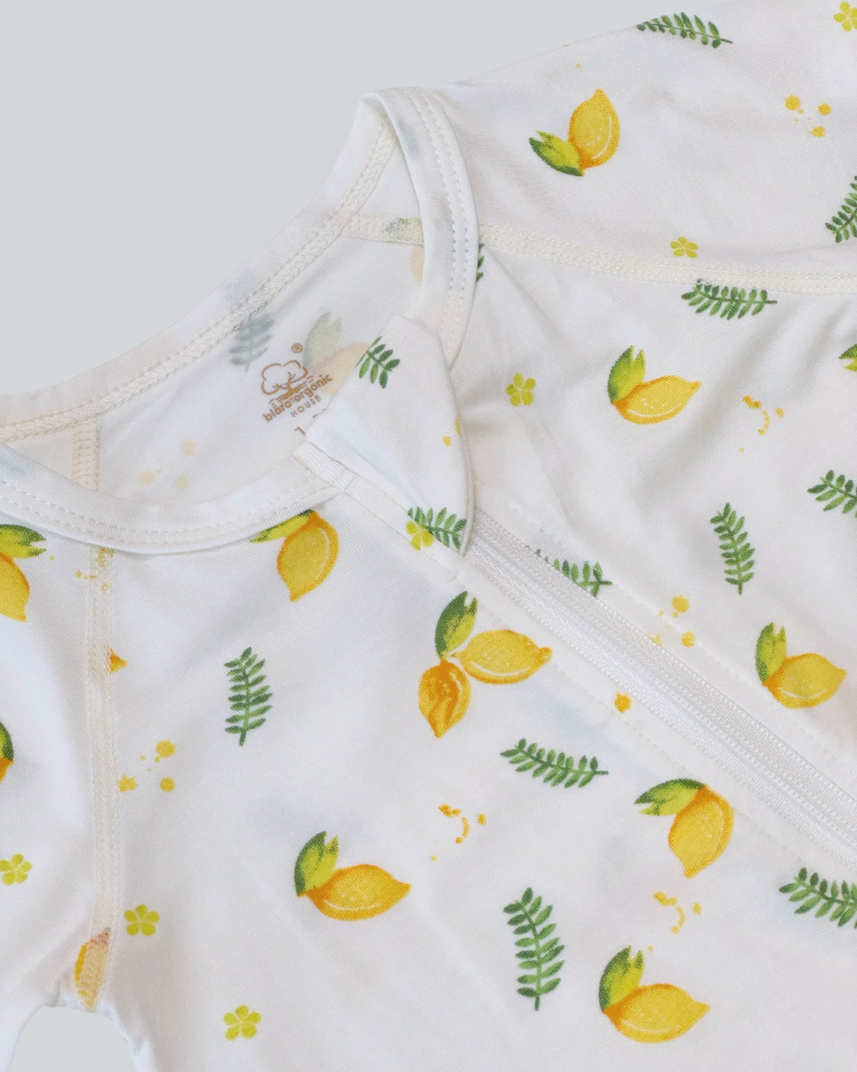 Blara Organic Short Sleeve Romper - Lemon Print