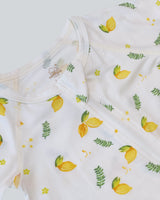 Blara Organic Short Sleeve Romper - Lemon Print