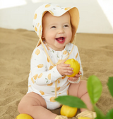 Petit lem Long-Sleeve Rashguard Set - Lemon Print