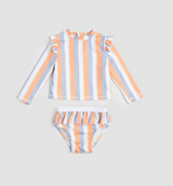 Mile the label Long-Sleeve Rashguard Swim Set - Multistripe